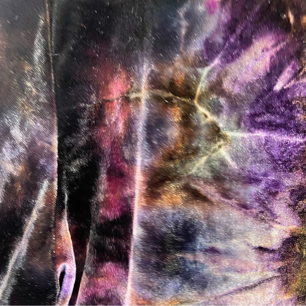 Chagall long sleeve tie dye soft Chic Velvet Long Sleeve Top in Purple and Brown - Picture 4 of 11